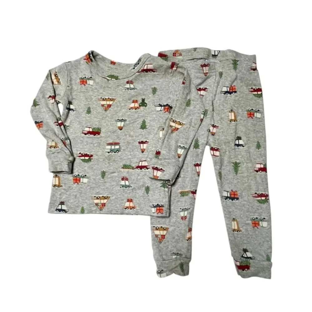Gap Organic Cotton Holiday Print PJ Set Size 18-24m